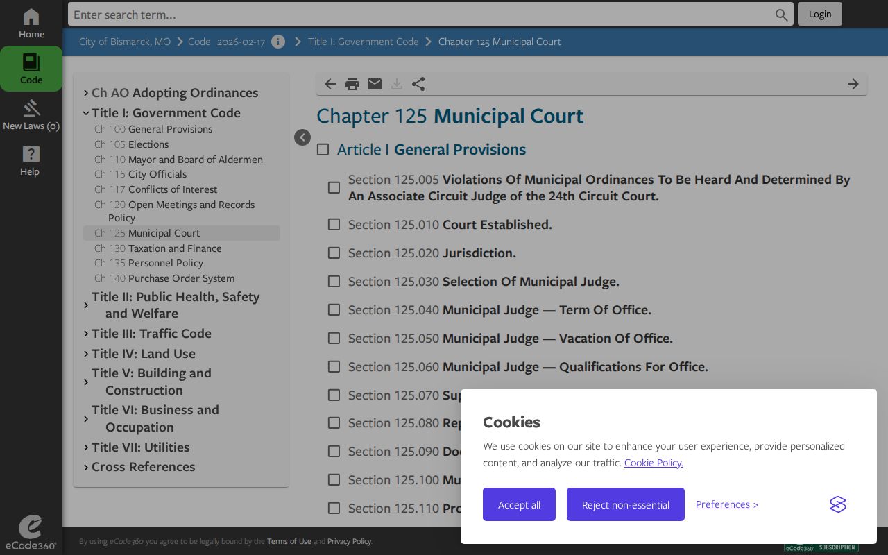 Bismarck court docket municipal court cost code provision