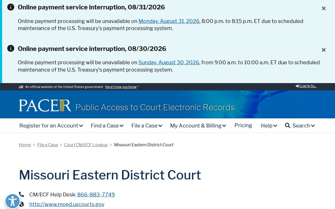 St. Francois County court record PACER court lookup