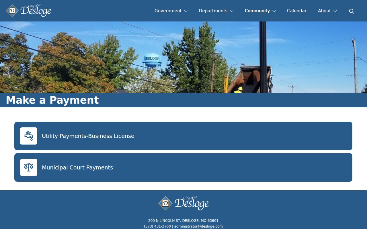 Desloge court docket payment gateway with municipal court payments and login access