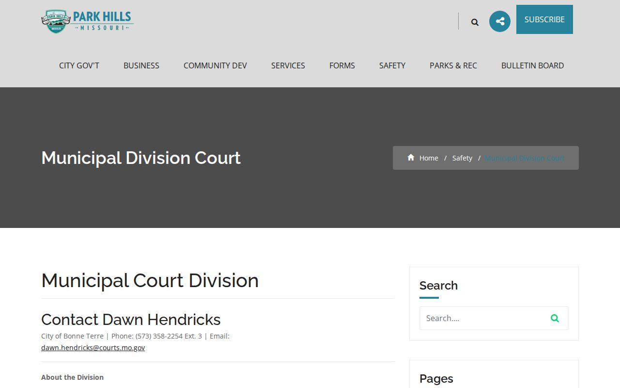 Park Hills municipal court docket procedure and rights page