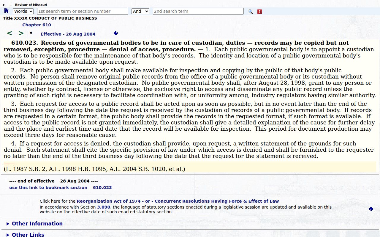 St. Francois County traffic ticket court record public request statute